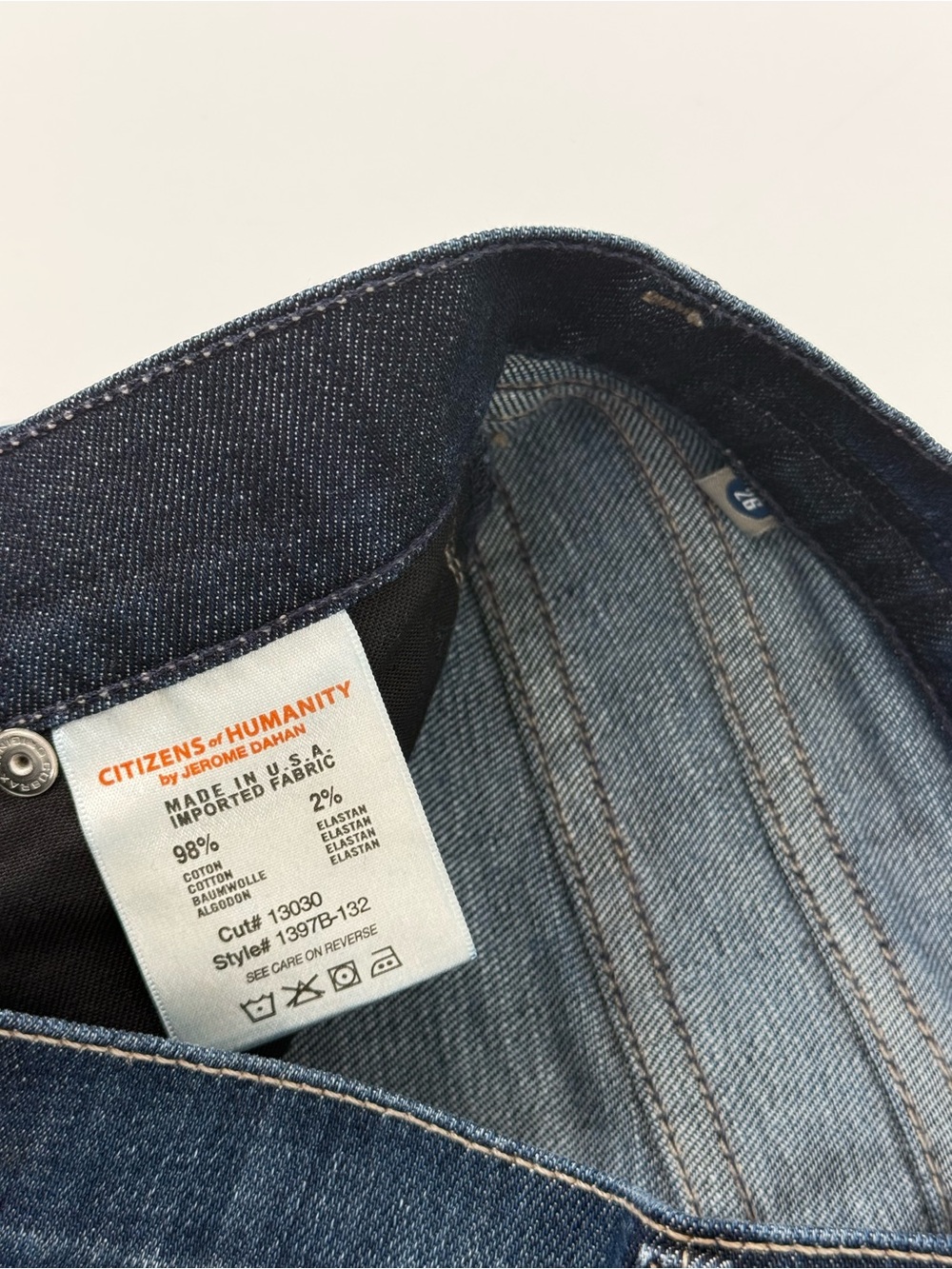 Citizens of Humanity Mid Rise Wide Leg Hutton Jeans 26 x 35 dark blue tall long - Picture 7 of 10